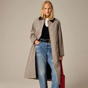 NWT J. Crew Long Barn Jacket in Plaid CC958 $398